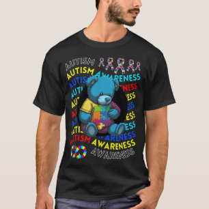 Autism Awareness Teddy Bear For Teacher Autism Mom T-Shirt
