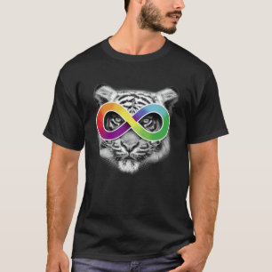 Autism Awareness Tiger with Infinity Symbol Glasse T-Shirt