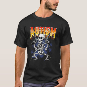Autism Awareness Tism 90's Vintage Autistic Skelet T-Shirt