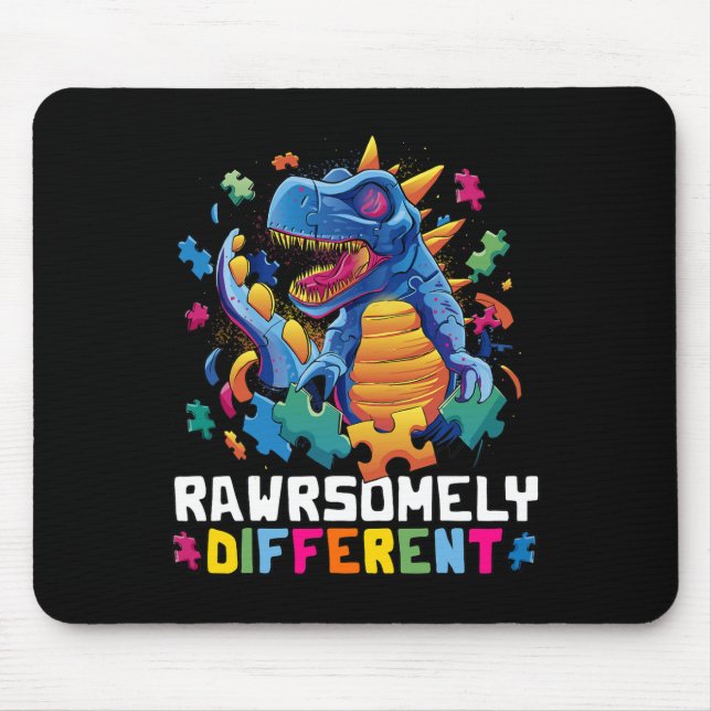 Autism Awareness Toddler Embrace Differences Dino  Mouse Pad (Front)