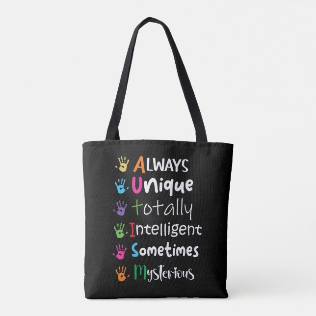 Autism Awareness Tote Bag (Back)