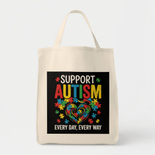 Autism awareness tote bag