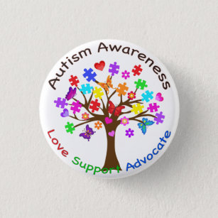 Autism Awareness Tree 3 Cm Round Badge