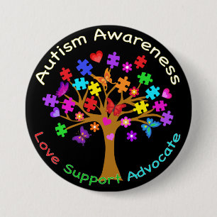 Autism Awareness Tree 7.5 Cm Round Badge