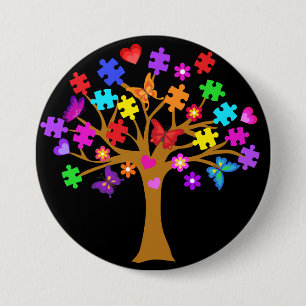 Autism Awareness Tree 7.5 Cm Round Badge