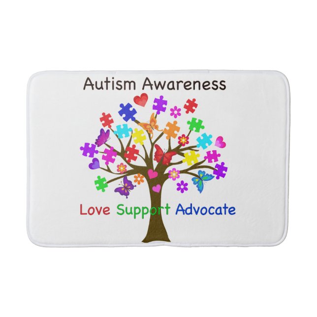 Autism Awareness Tree Bath Mat (Front)