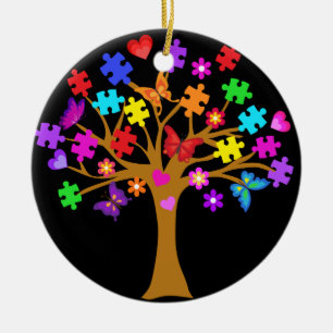 Autism Awareness Tree Ceramic Tree Decoration