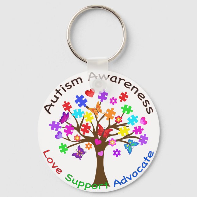 Autism Awareness Tree Key Ring (Front)