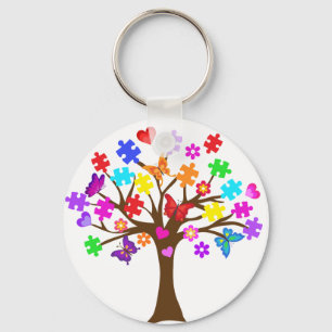 Autism Awareness Tree Key Ring