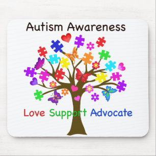 Autism Awareness Tree Mouse Pad
