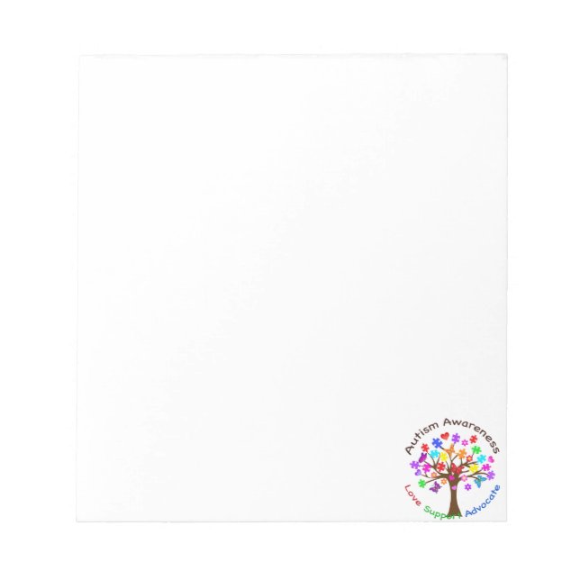 Autism Awareness Tree Notepad (Front)