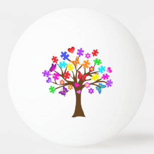 Autism Awareness Tree Ping Pong Ball