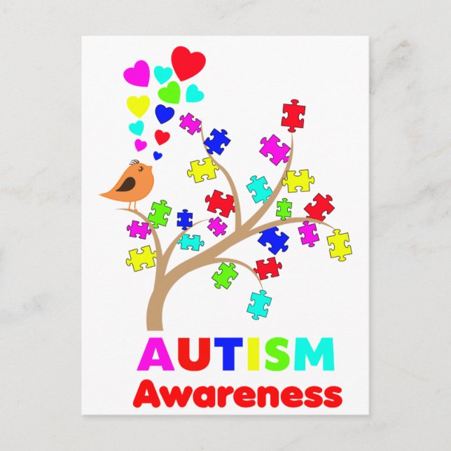 Autism awareness tree postcard (Front)