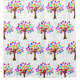 Autism Awareness Tree Shower Curtain