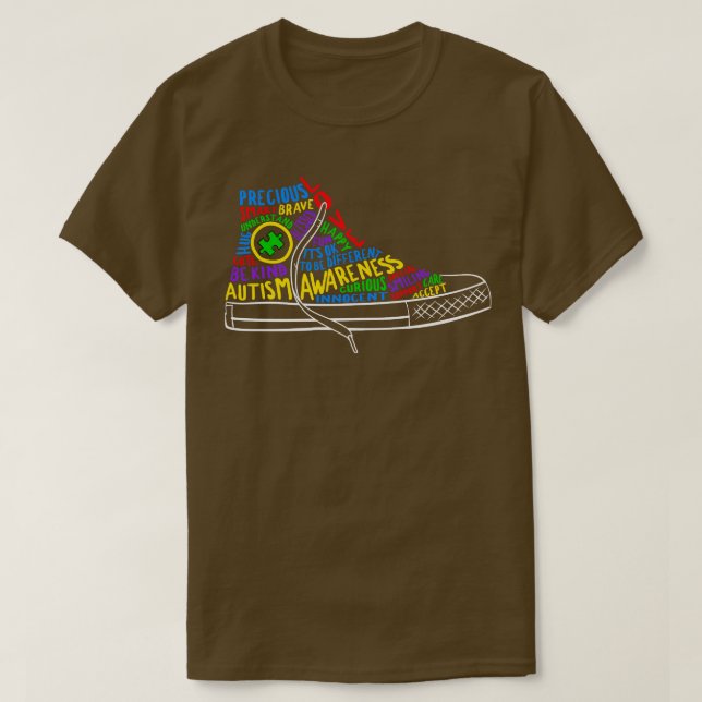 Autism Awareness Trendy Puzzle Shoes  T-Shirt (Design Front)