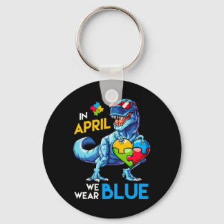 Autism Awareness Trex Dino Dinosaur Dinosaurus Wea Key Ring