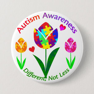 Autism Awareness Tulip 7.5 Cm Round Badge