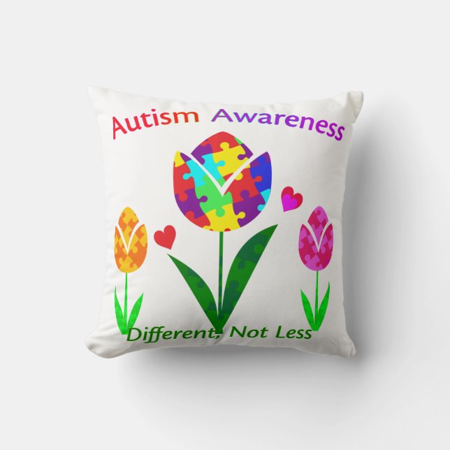 Autism Awareness Tulip Cushion (Front)