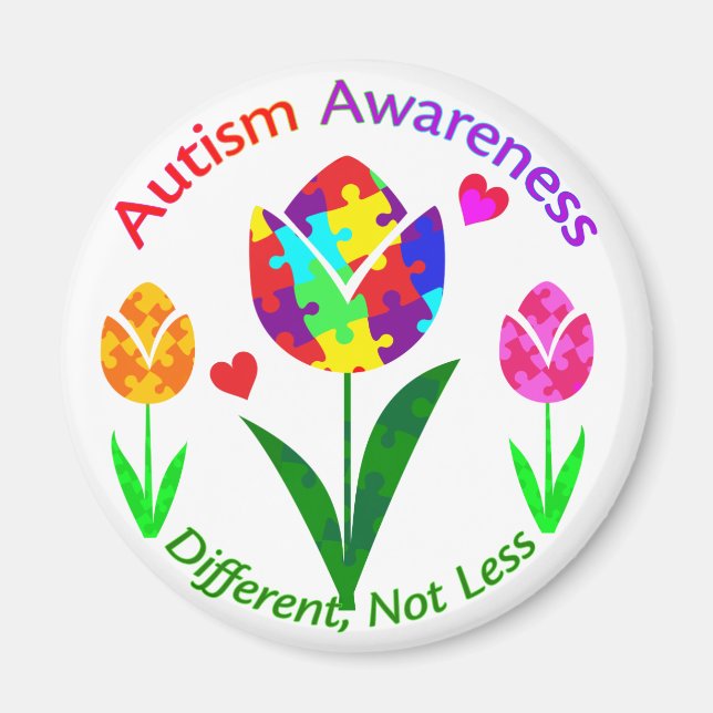 Autism Awareness Tulip Magnet (Front)