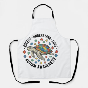 Autism Awareness Turtle Puzzle Vector Design_1 Apron