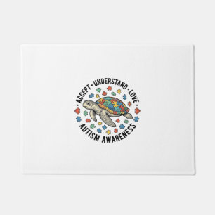 Autism Awareness Turtle Puzzle Vector Design_1 Doormat