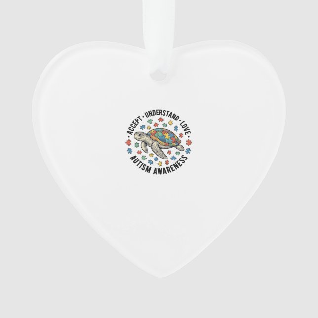 Autism Awareness Turtle Puzzle Vector Design_1 Ornament (Front)