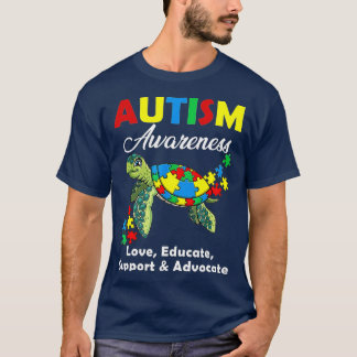Autism Awareness Turtles Puzzle Mom Support Autist T-Shirt