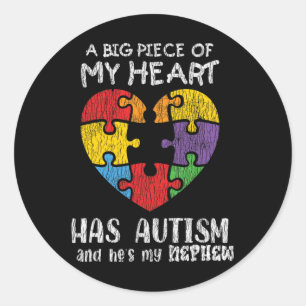 Autism Awareness Uncle Aunt Family Autistic Kids A Classic Round Sticker