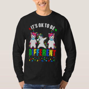 Autism Awareness Unicorn Face Mask It's Ok To Be D T-Shirt
