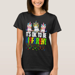 Autism Awareness Unicorn It S Ok To Be Different T-Shirt