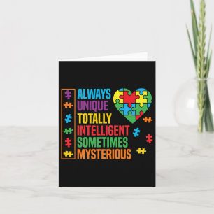 Autism Awareness Unique Intelligent Mysterious 1 Card