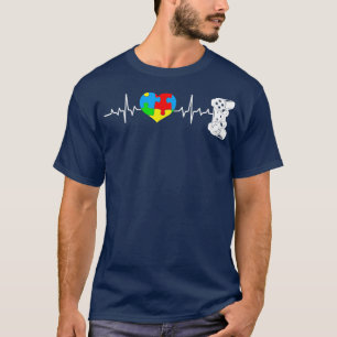 Autism Awareness Video Game Controller Heart Puzzl T-Shirt