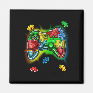 Autism Awareness Video Game Controller Puzzle Piec Magnet
