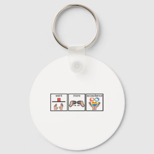 Autism Awareness Want More Acceptance Key Ring