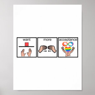 Autism Awareness Want More Acceptance Poster