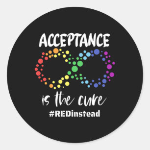 Autism Awareness Wear Red Instead In April 2023 #r Classic Round Sticker