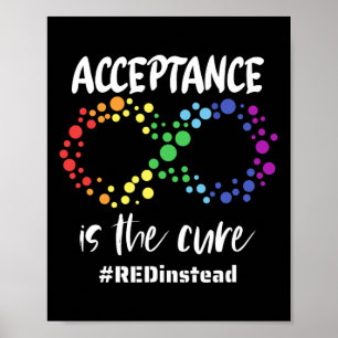Autism Awareness Wear Red Instead In April #redins Poster