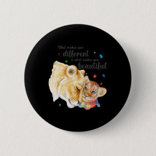 Autism Awareness What Makes You Different Lion Mum 6 Cm Round Badge