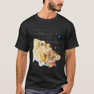 Autism Awareness What Makes You Different Lion Mum T-Shirt