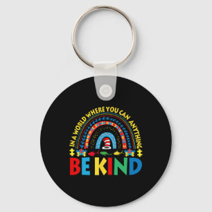 Autism Awareness Why Fit In Cat Hat Teacher Doctor Key Ring