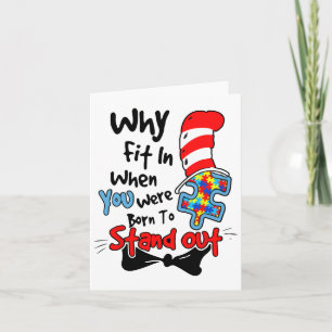 Autism Awareness Why Fit In Doctor Teacher Cat In Card