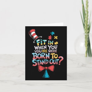 Autism Awareness Why Fit In Doctor Teacher Cat In Card