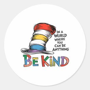 Autism Awareness Why Fit In Doctor Teacher Cat In Classic Round Sticker