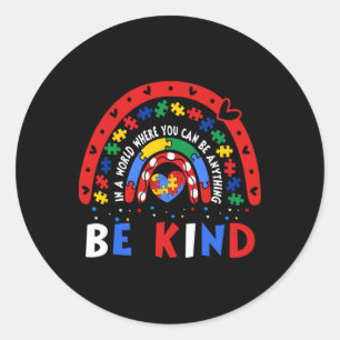 Autism Awareness Why Fit In Teacher Boy Girls Auti Classic Round Sticker