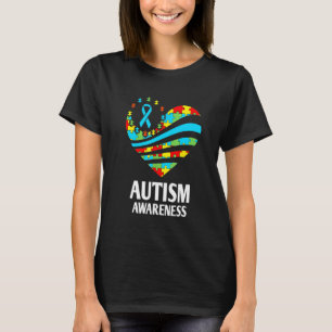 Autism Awareness  Women Heart Support Autistic Kid T-Shirt