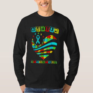 Autism Awareness Women Heart Support Autistic Kids T-Shirt