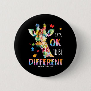 Autism Awareness Women Kid Its Ok To Be Different 6 Cm Round Badge