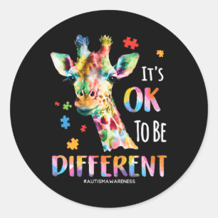 Autism Awareness Women Kid Its Ok To Be Different Classic Round Sticker