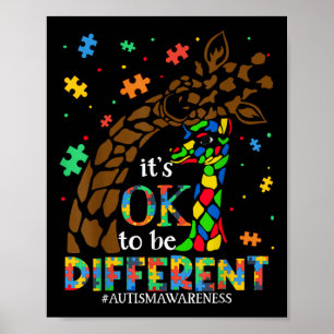Autism Awareness Women Kid Its Ok To Be Different  Poster