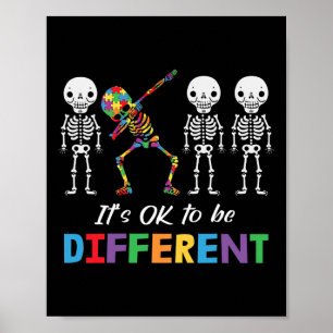 Autism Awareness Women Kid Its Ok To Be Different Poster